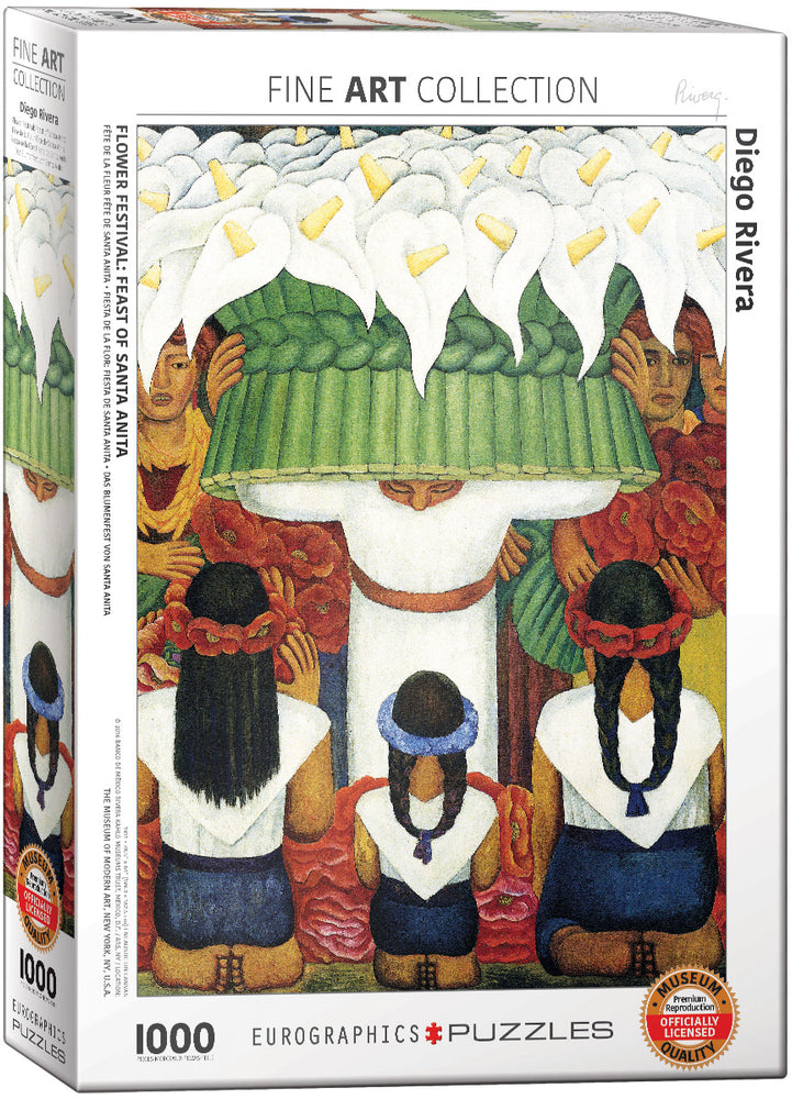 Puzzle Eurographics: 1000 piece Diego Rivera - Flower Festival Feast of Santa Anita