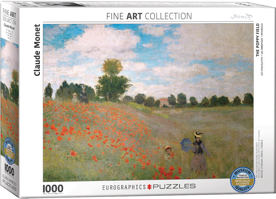Puzzle Eurographics: 1000 piece Claude Monet - The Poppy Field