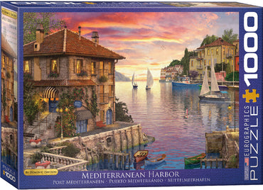 Puzzle Eurographics: 1000 piece Mediterranean Harbor by Dominic Davison