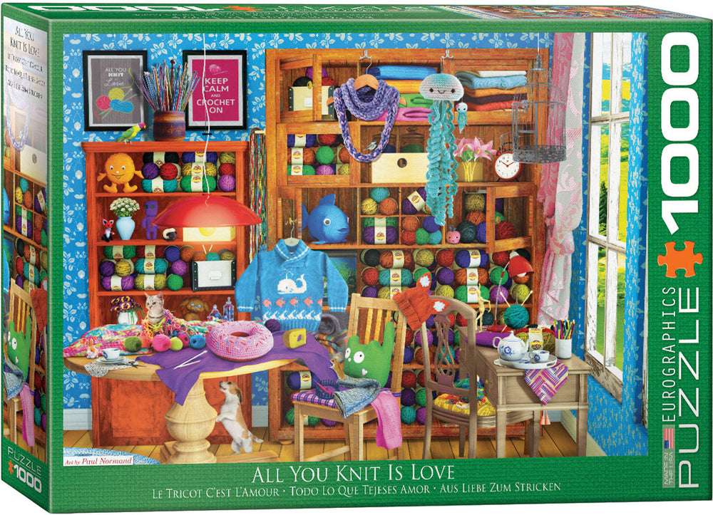 Puzzle Eurographics: 1000 piece All you Knit is Love by Paul Normand