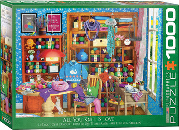 Puzzle Eurographics: 1000 piece All you Knit is Love by Paul Normand