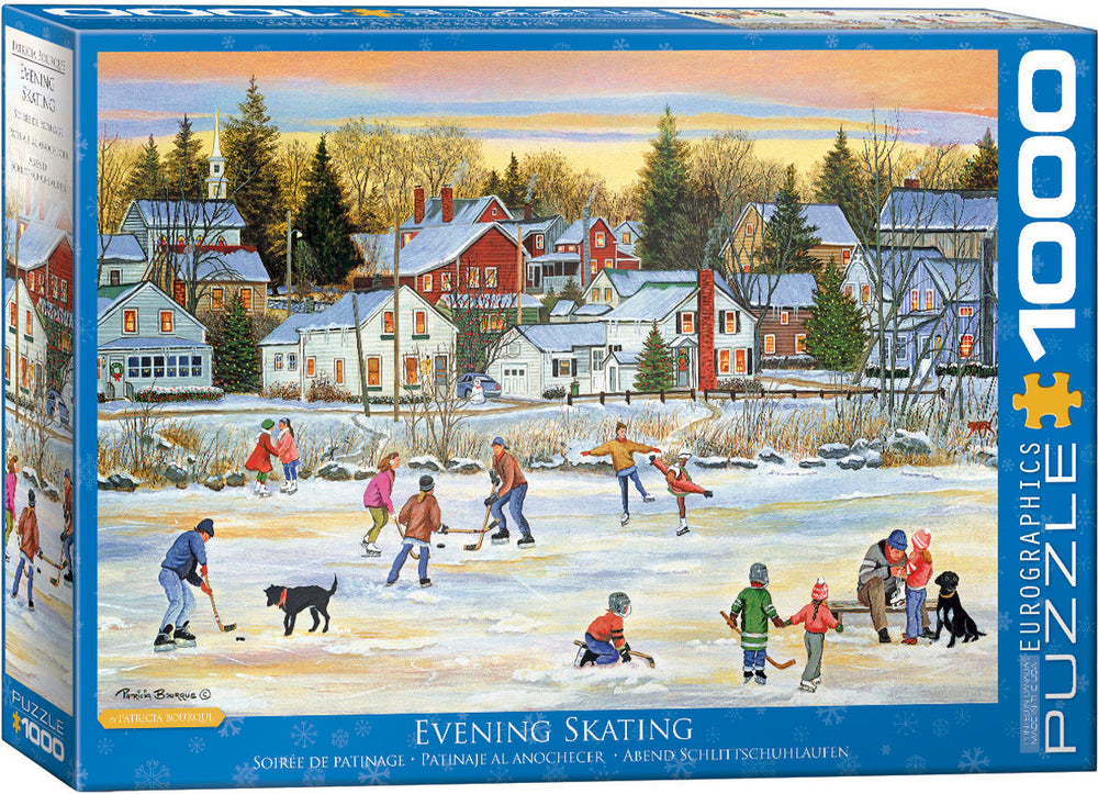 Puzzle Eurographics: 1000 piece Evening Skating by Patricia Bourque