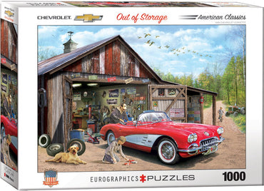 Puzzle Eurographics: 1000 piece Out of Storage (1959 Corvette) by Greg Girdano