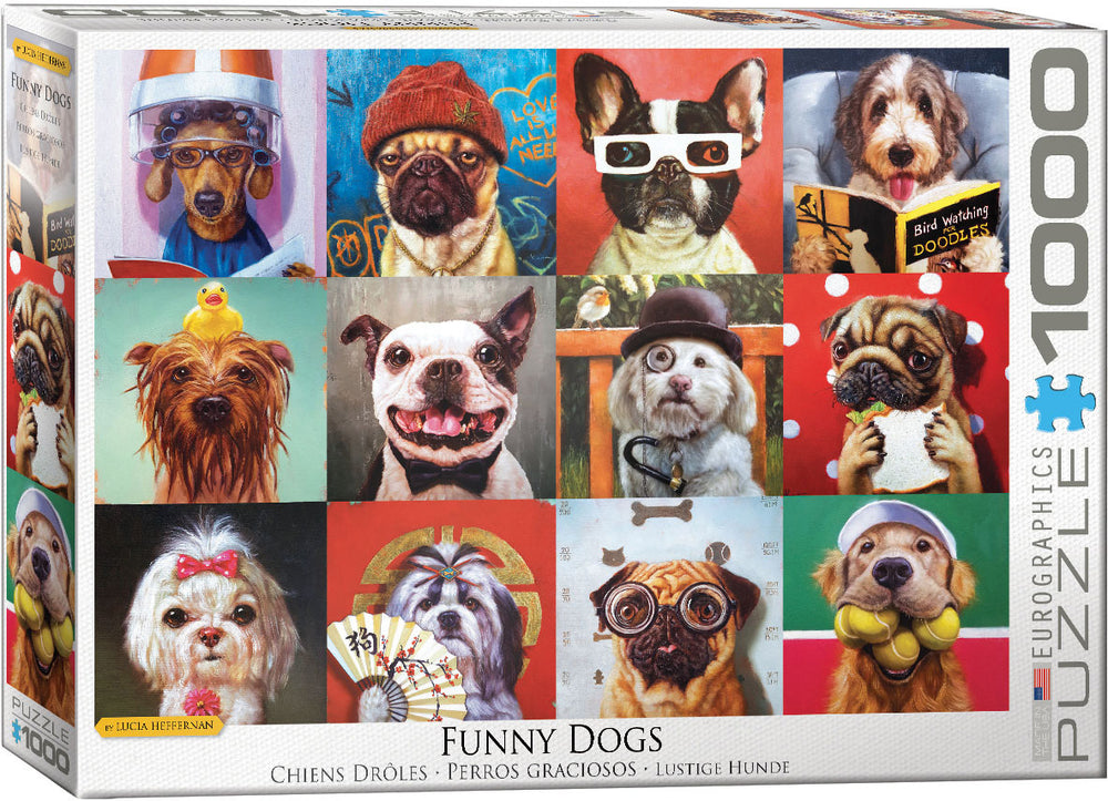 Puzzle Eurographics: 1000 piece Funny Dogs by Lucia Heffernan