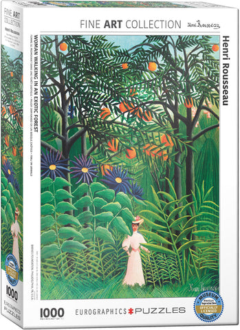 Puzzle Eurographics: 1000 piece Henri Rousseau - Woman Walking in an Exotic Forest