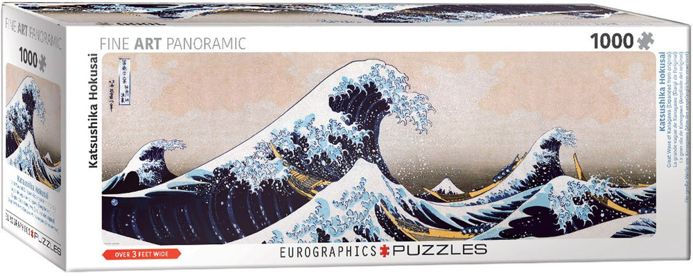 Puzzle Eurographics: 1000 piece panoramic Katsushika Hokusai - Great Wave of Kanagawa (Expanding upon the works by Katsushika Hokusai)