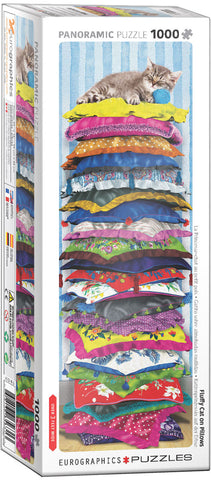 Puzzle Eurographics: 1000 piece panoramic Fluffy Kitty on Pillows - Vertical