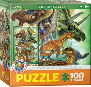 Puzzle Eurographics:  100 large piece Herbivorous Dinosaurs