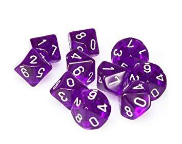 Dice Chessex: D10 Translucent Set of 10