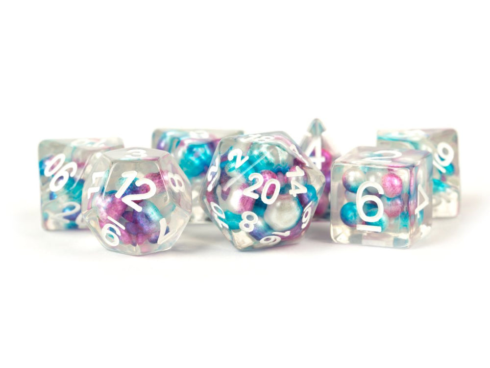 Dice Metallic Dice Co: Poly 7 Set Pearl