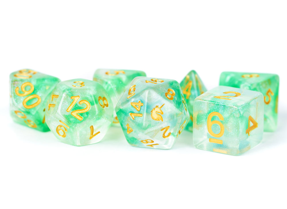 Dice Metallic Dice Co: Poly 7 Set Icy Opal