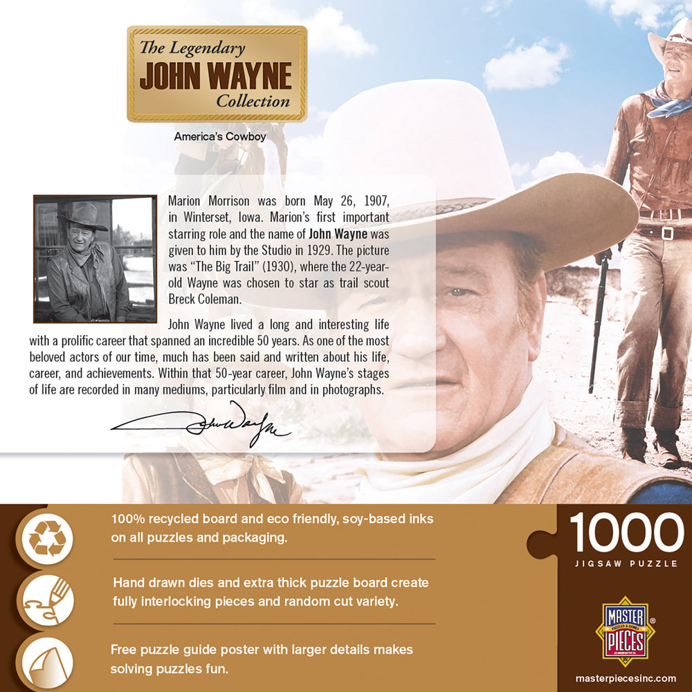 Puzzle Masterpieces: 1000 piece John Wayne America's Cowboy