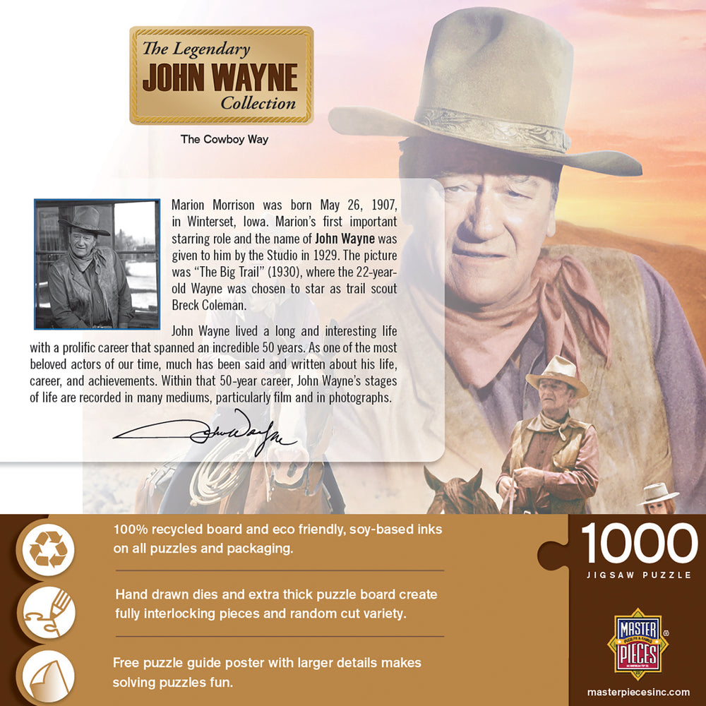 Puzzle Masterpieces: 1000 piece John Wayne The Cowboy Way