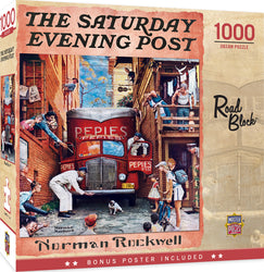 Puzzle Masterpieces: 1000 Piece Saturday Evening Post Norman Rockwell - Road Block