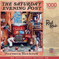 Puzzle Masterpieces: 1000 Piece Saturday Evening Post Norman Rockwell - Road Block