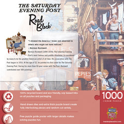 Puzzle Masterpieces: 1000 Piece Saturday Evening Post Norman Rockwell - Road Block