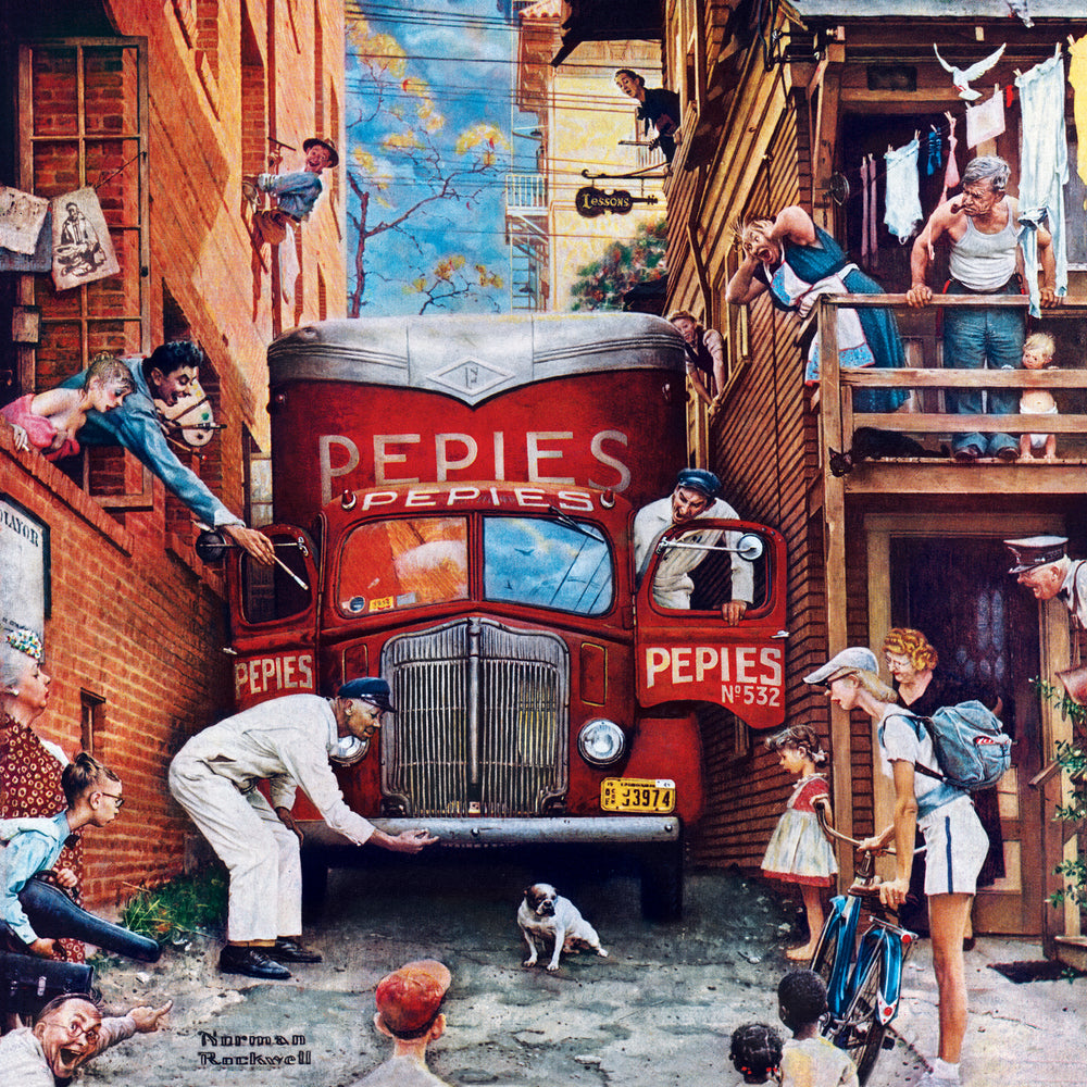 Puzzle Masterpieces: 1000 Piece Saturday Evening Post Norman Rockwell - Road Block