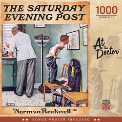 Puzzle Masterpieces: 1000 Piece Saturday Evening Post Norman Rockwell - At the Doctor's