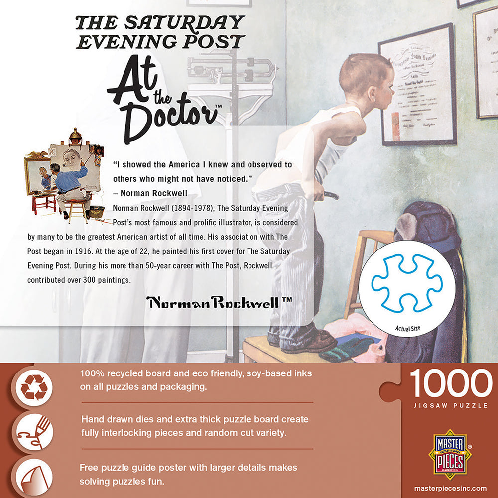 Puzzle Masterpieces: 1000 Piece Saturday Evening Post Norman Rockwell - At the Doctor's