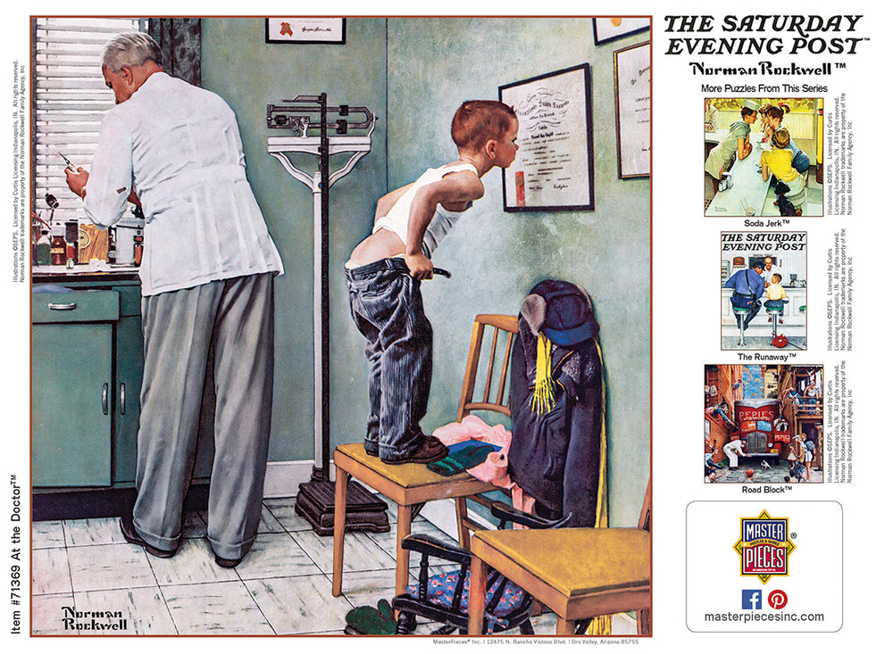 Puzzle Masterpieces: 1000 Piece Saturday Evening Post Norman Rockwell - At the Doctor's
