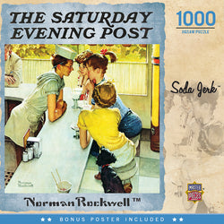 Puzzle Masterpieces: 1000 piece Saturday Evening Post Norman Rockwell Soda Jerk