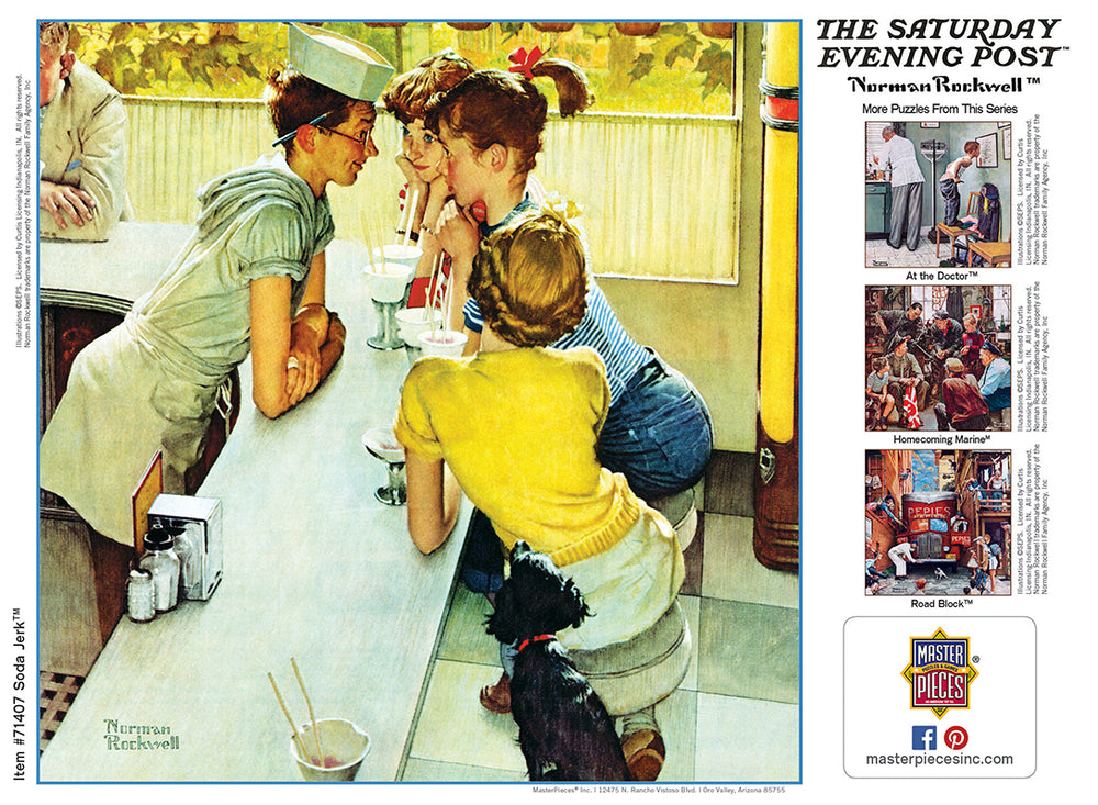 Puzzle Masterpieces: 1000 piece Saturday Evening Post Norman Rockwell Soda Jerk