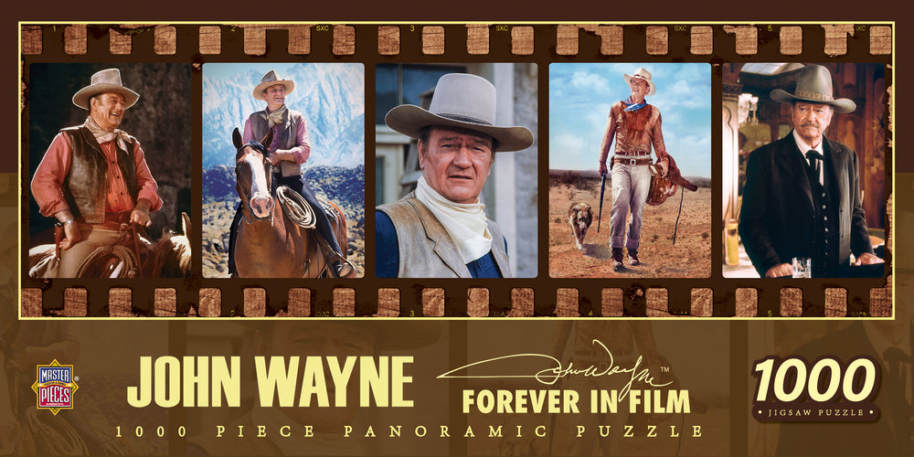 Puzzle Masterpieces: 1000 piece Panoramic John Wayne Forever In Film