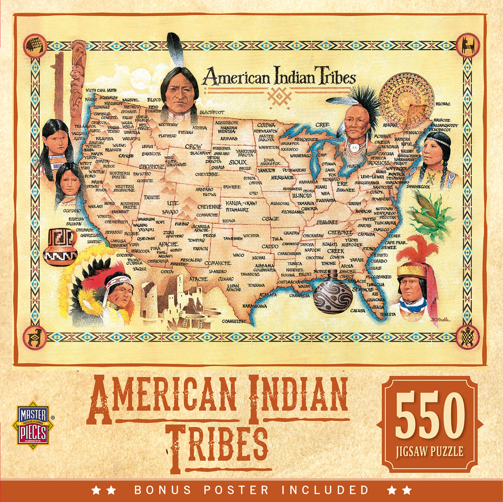 Puzzle Masterpieces:  550 Piece Tribal Spirit - American Indian Tribes