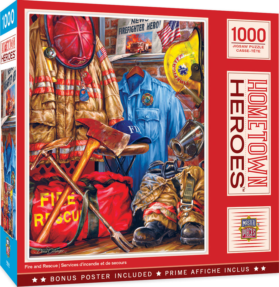 Puzzle Masterpieces: 1000 Piece Hometown Heroes - Fire and Rescue