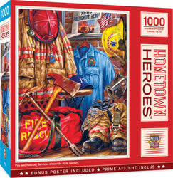 Puzzle Masterpieces: 1000 Piece Hometown Heroes - Fire and Rescue
