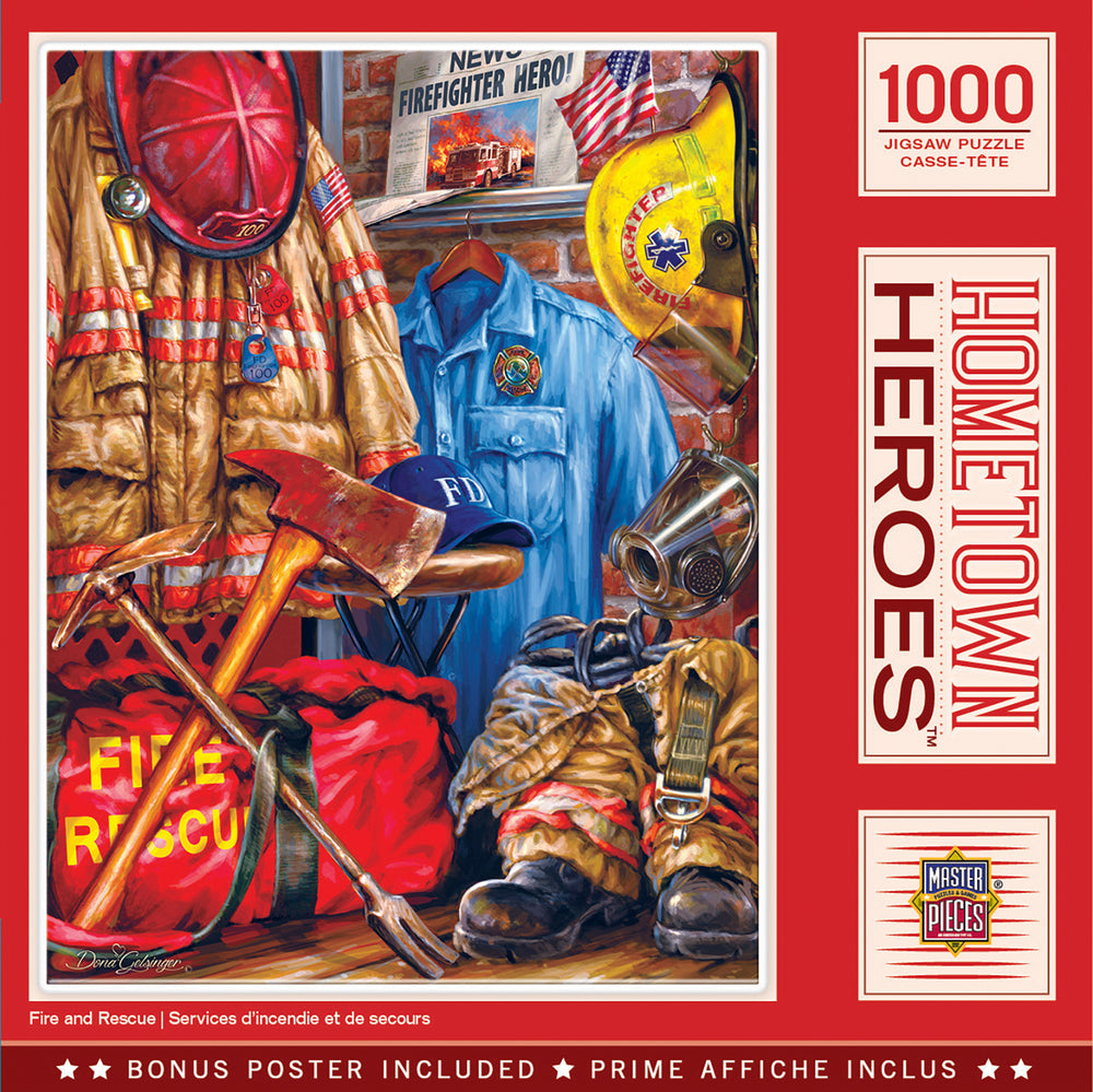 Puzzle Masterpieces: 1000 Piece Hometown Heroes - Fire and Rescue