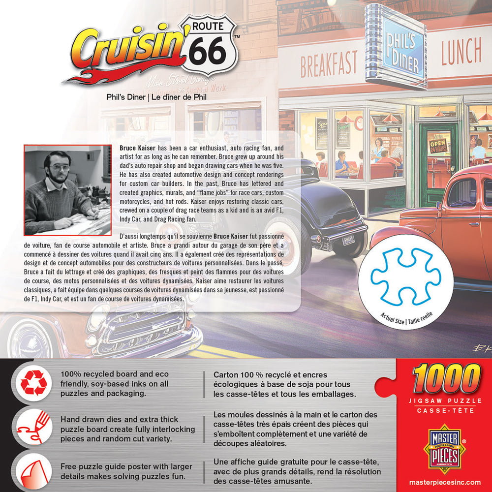 Puzzle Masterpieces: 1000 Piece Cruisin‘ Rt66 - Phil's Diner