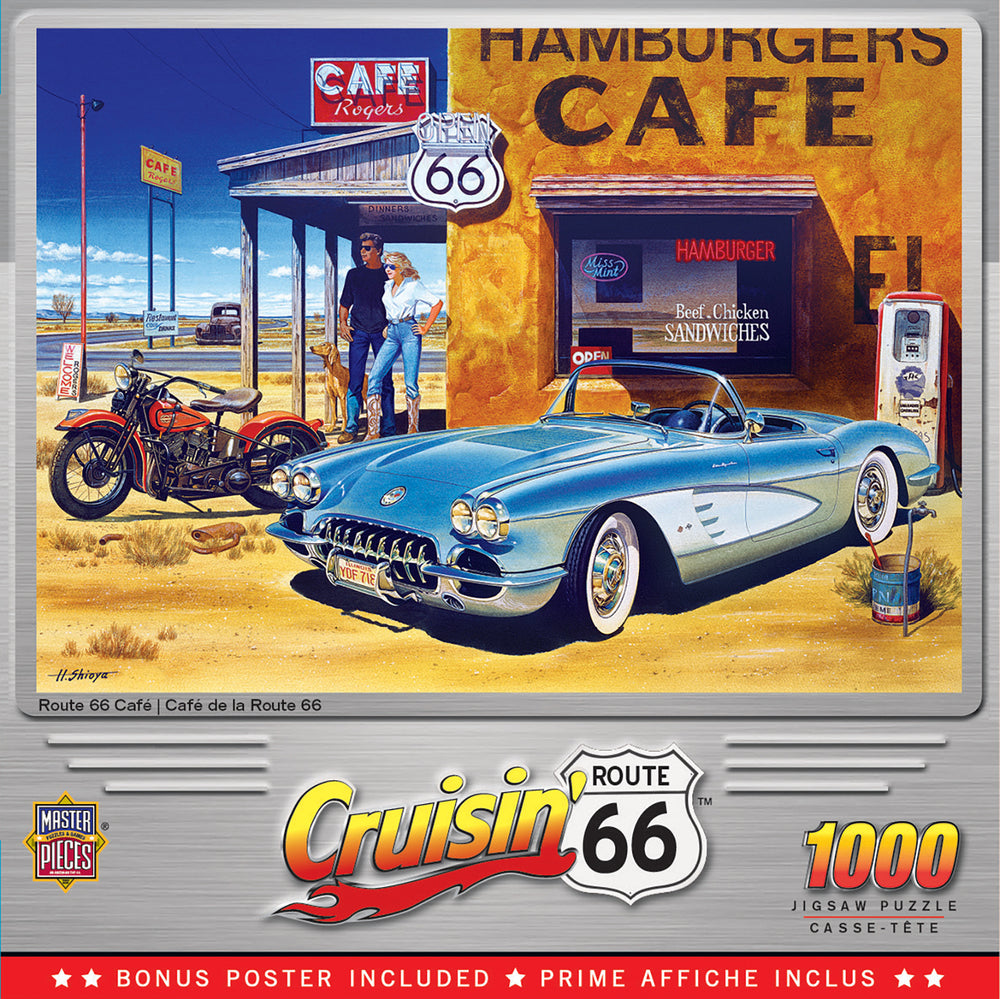 Puzzle Masterpieces: 1000 Piece Cruisin‘ Rt66 - Route 66 Café