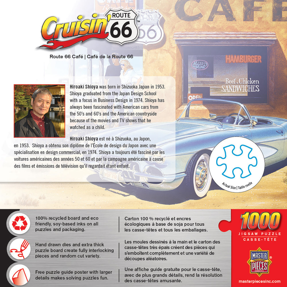 Puzzle Masterpieces: 1000 Piece Cruisin‘ Rt66 - Route 66 Café