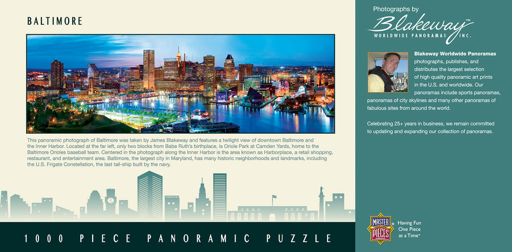 Puzzle Masterpieces: 1000 Piece Panoramic American Vistas - Baltimore