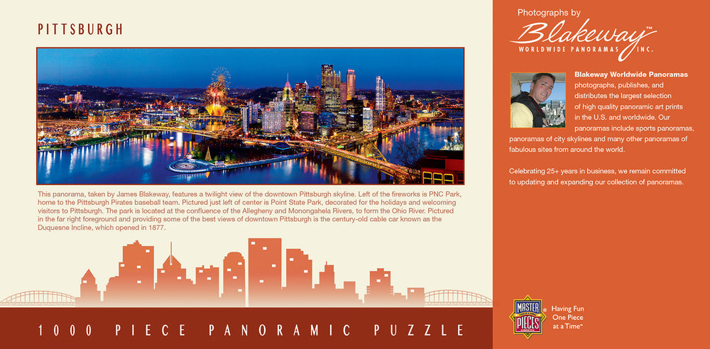 Puzzle Masterpieces: 1000 Piece Panoramic American Vistas - Pittsburgh