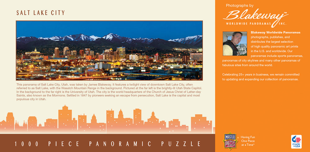 Puzzle Masterpieces: 1000 Piece Panoramic American Vistas - Salt Lake City