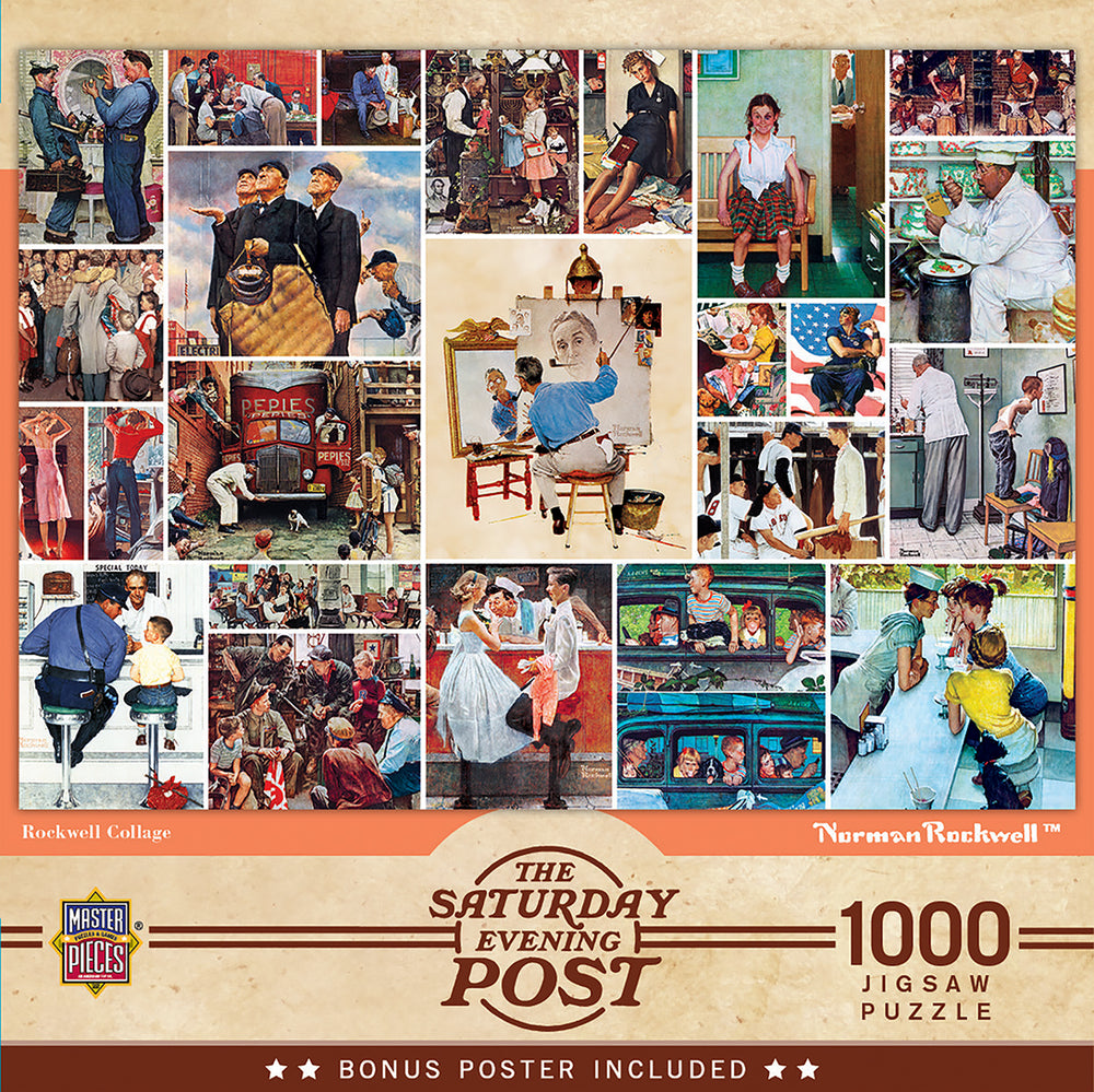 Puzzle Masterpieces: 1000 Piece Saturday Evening Post - Norman Rockwell Collage