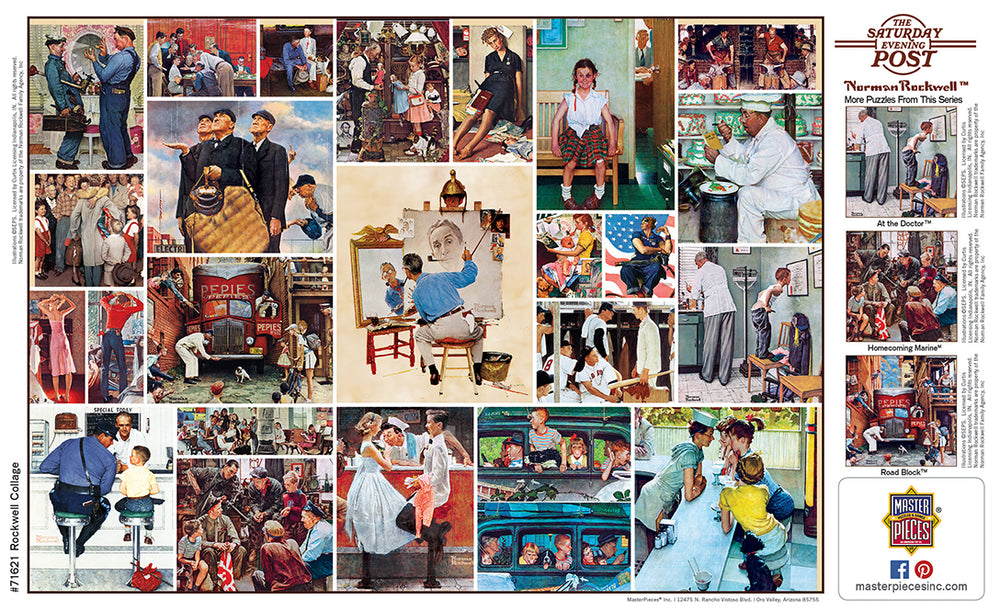 Puzzle Masterpieces: 1000 Piece Saturday Evening Post - Norman Rockwell Collage