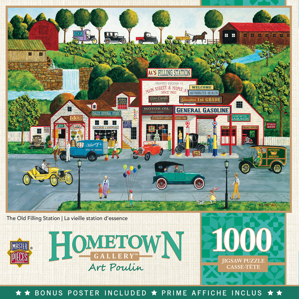 Puzzle Masterpieces: 1000 Piece Hometown Gallery - The Old Filling Station