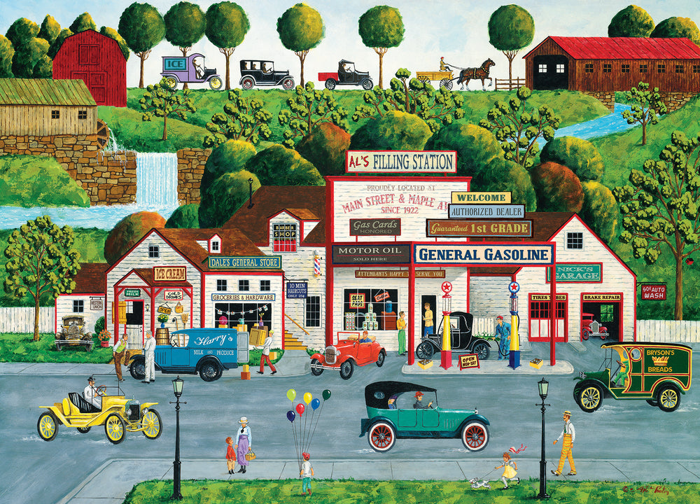 Puzzle Masterpieces: 1000 Piece Hometown Gallery - The Old Filling Station