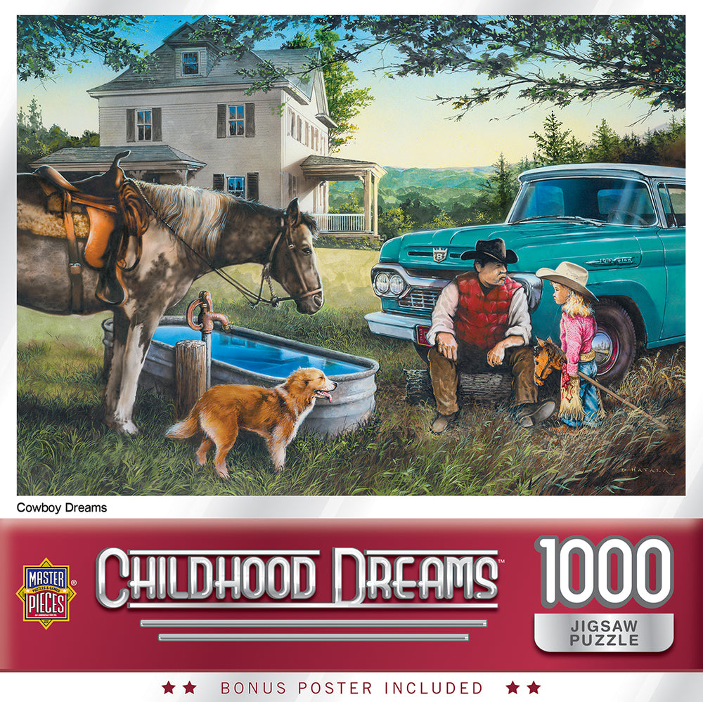 Puzzle Masterpieces: 1000 Piece Childhood Dreams - Cowboy Dreams
