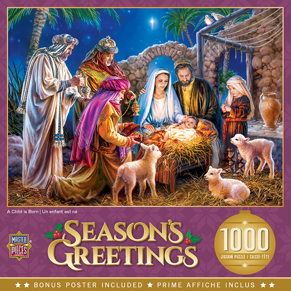 Puzzle Masterpieces: 1000 Piece Holiday - A Child is Born