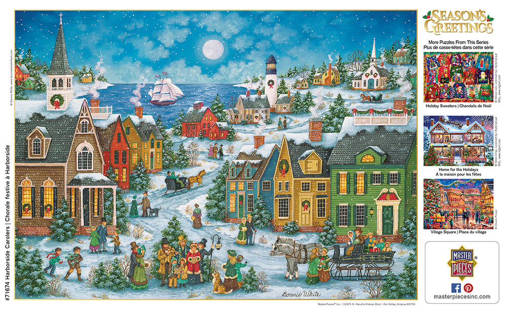 Puzzle Masterpieces: 1000 Piece Holiday - Harbor Side Carolers