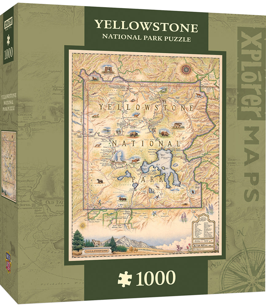 Puzzle Masterpieces: 1000 Piece Xplorer Maps - Yellowstone