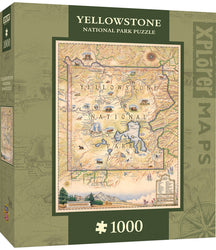 Puzzle Masterpieces: 1000 Piece Xplorer Maps - Yellowstone