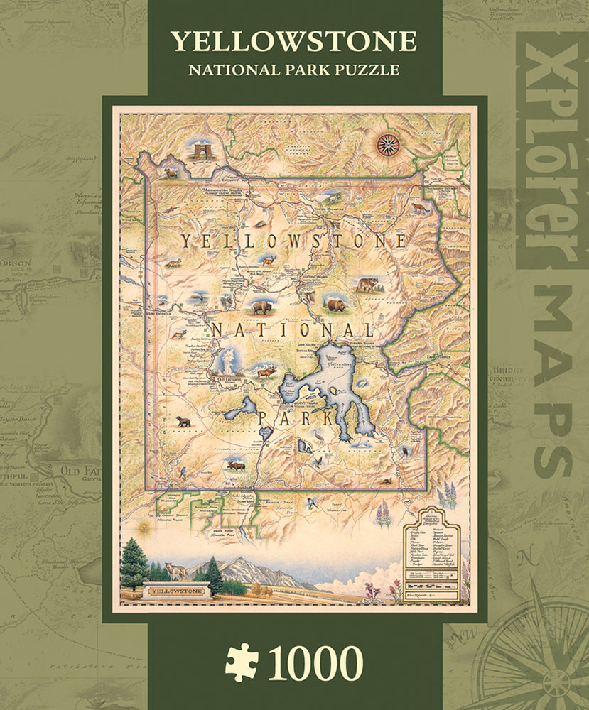 Puzzle Masterpieces: 1000 Piece Xplorer Maps - Yellowstone