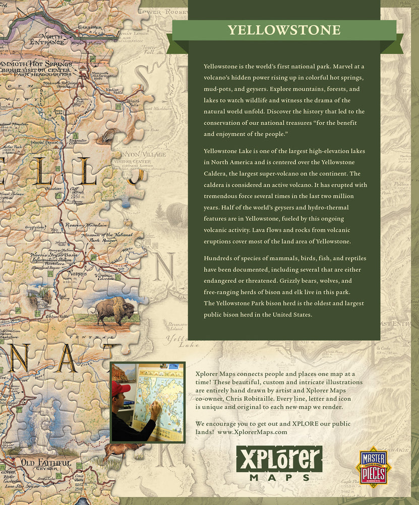 Puzzle Masterpieces: 1000 Piece Xplorer Maps - Yellowstone