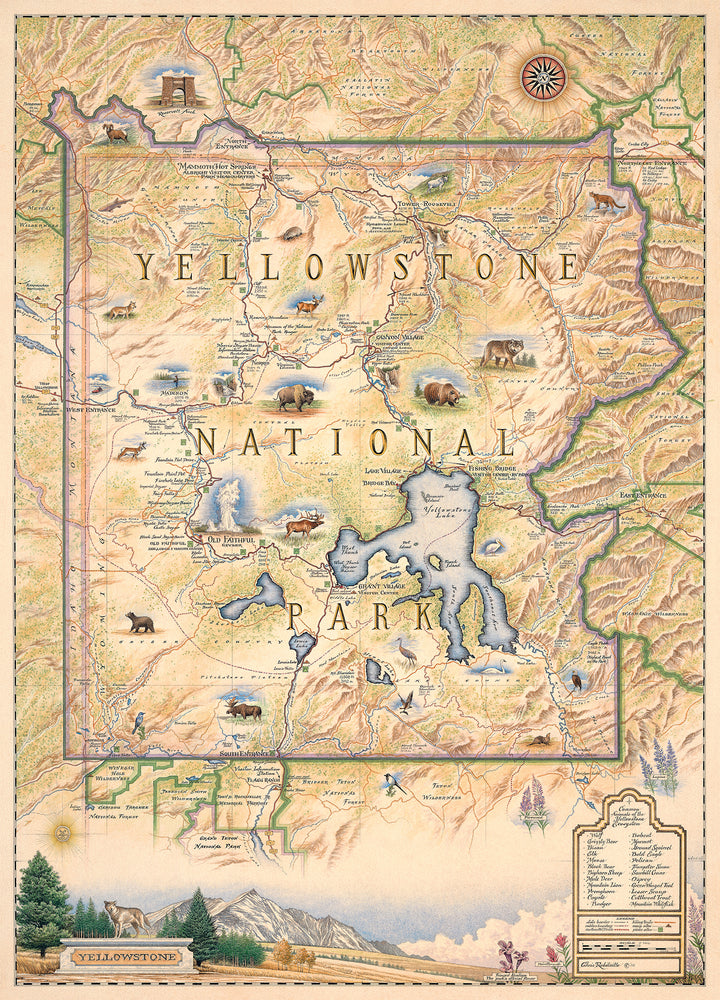 Puzzle Masterpieces: 1000 Piece Xplorer Maps - Yellowstone