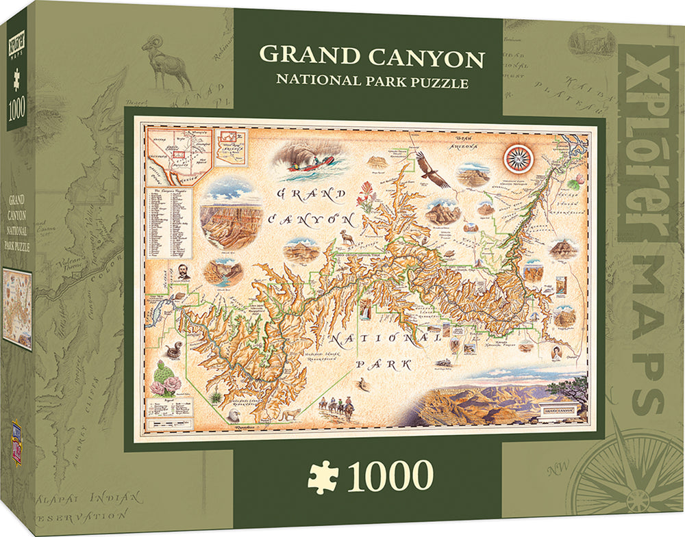 Puzzle Masterpieces: 1000 Piece Xplorer Maps - Grand Canyon